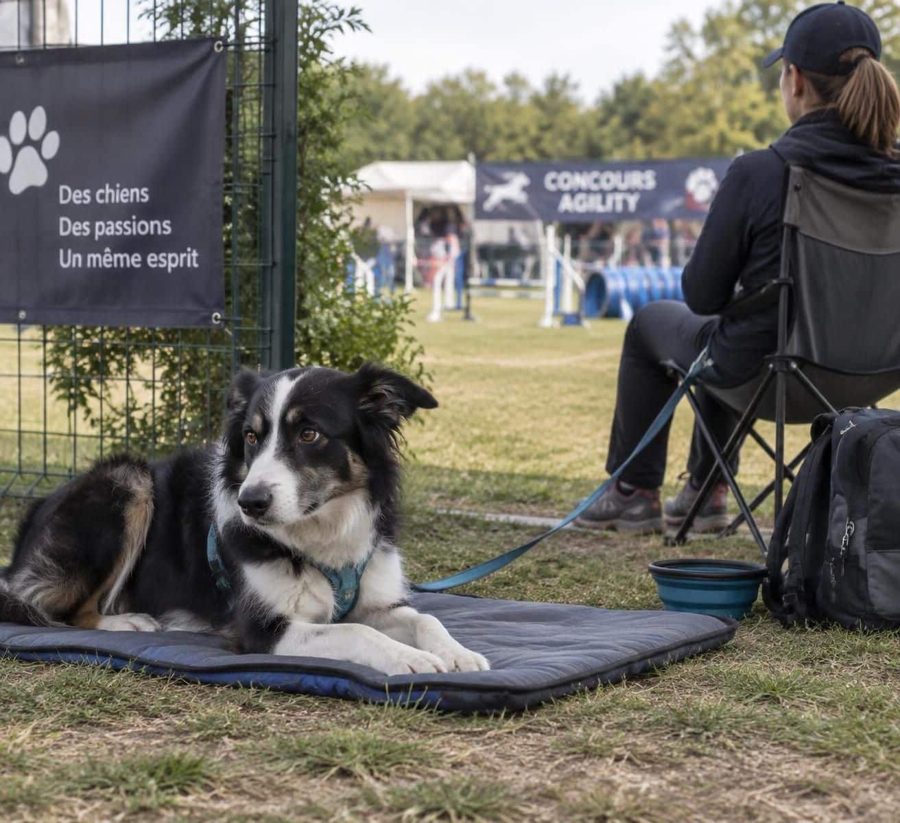 repérez les signes d’anxiété chez votre chien en compétition et découvrez le matériel ainsi qu’une routine pour l’aider à s’apaiser.