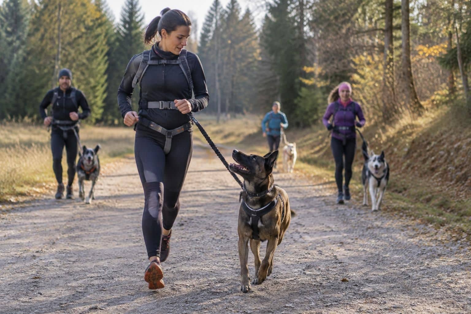 conseils pour courir en groupe avec un chien réactif : repérer ses déclencheurs et adopter les précautions essentielles en canicross.